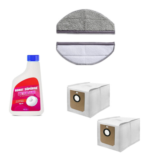 Phi lips ile uyumlu HomeRun 7000 Serisi Aqua XU7000 Robot Süpürge toz torbası + mop bezi seti